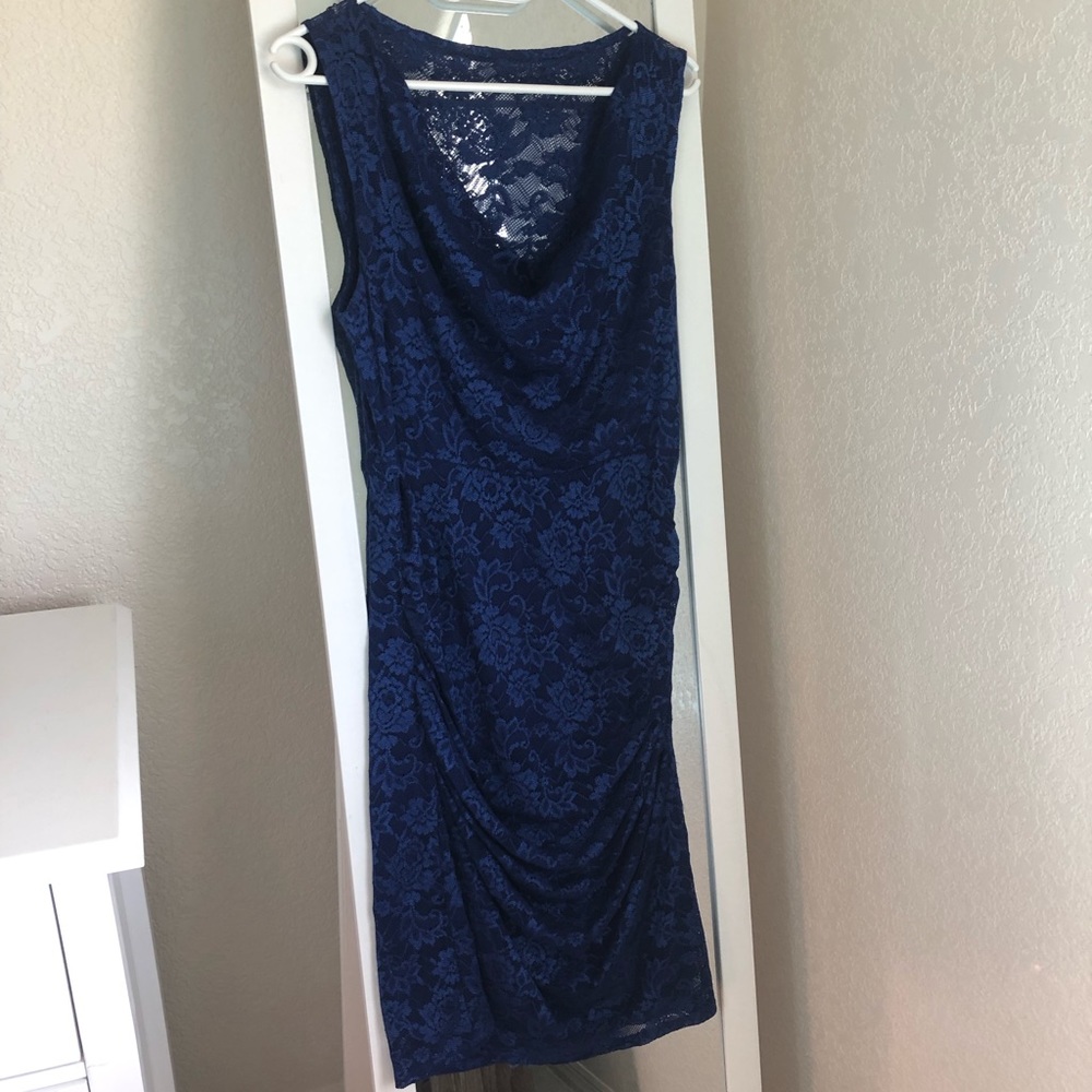 Cache lacy blue mini dress